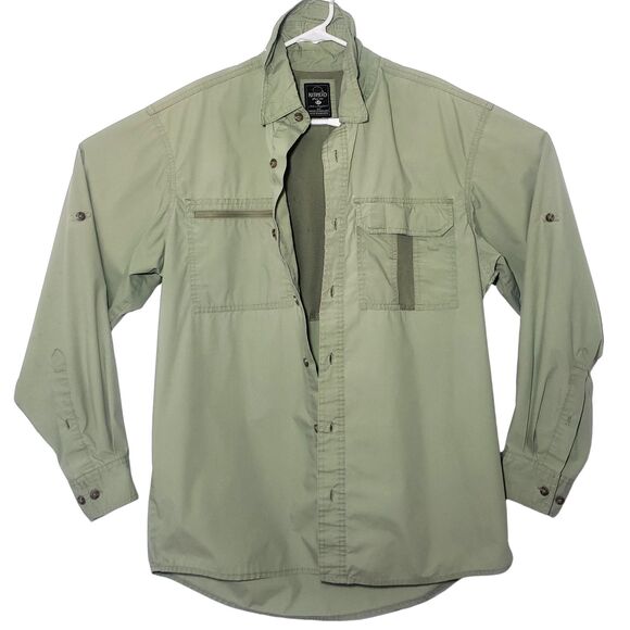 RedHead Shacket Jacket Shirt Mens Medium Flip Collar Mesh Back Green - Picture 2 of 8